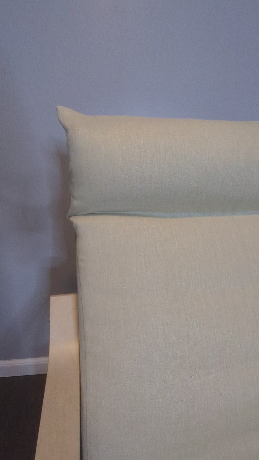 VORBESTELLUNG Beige Stuhl- und Fußhocker-Schonbezüge aus europäischem Leinen, kompatibel mit IKEA Poang